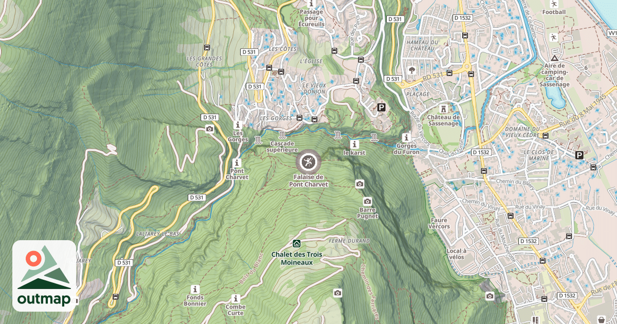 Map of Falaise de Pont Charvet