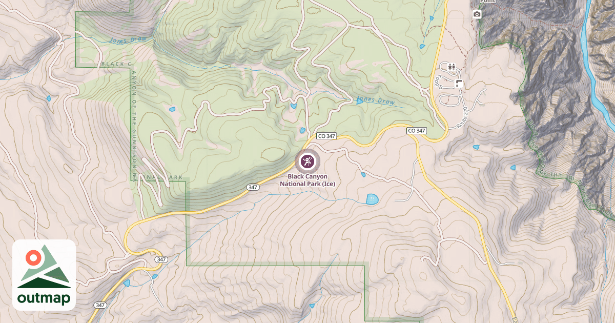 Map of Black Canyon National Park (Ice)