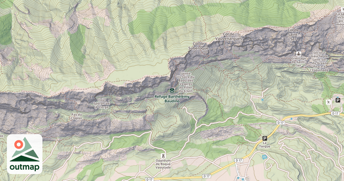 Map of Refuge Barthélémy Baudino
