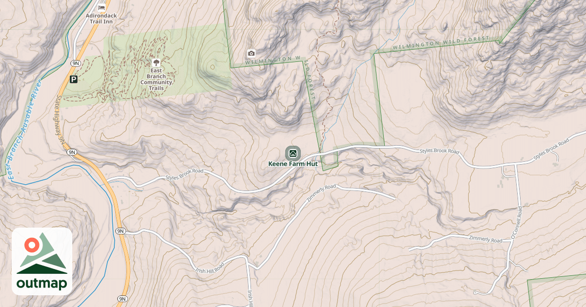 Map of Keene Farm Hut