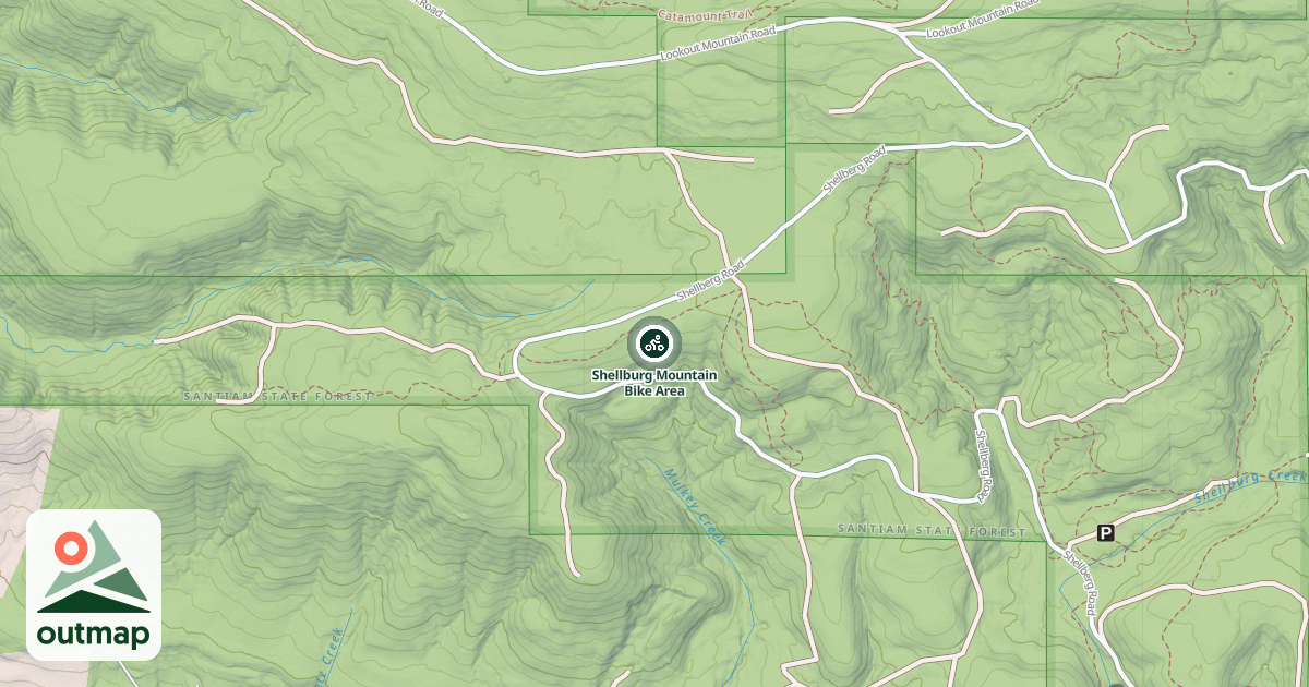 Map of Shellburg Mountain Bike Area