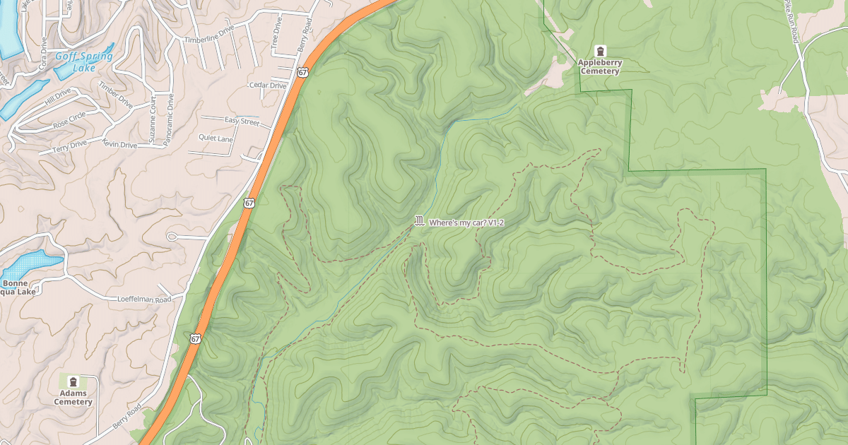 Map preview of Where's my car?