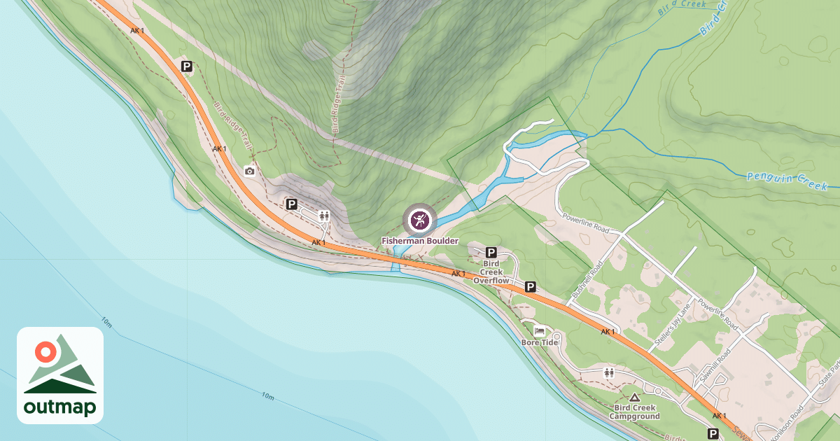 Map of Fisherman Boulder