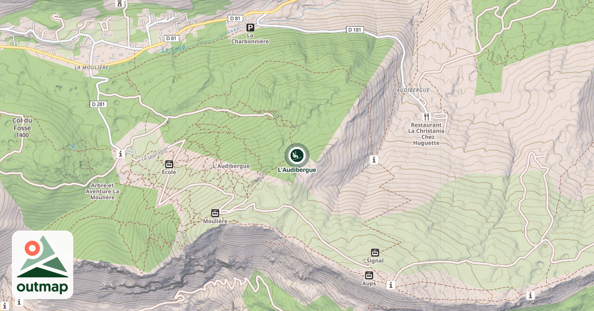 Map of L'Audibergue