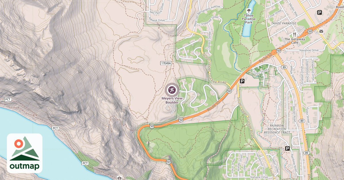 Map of Meyers View Boulder