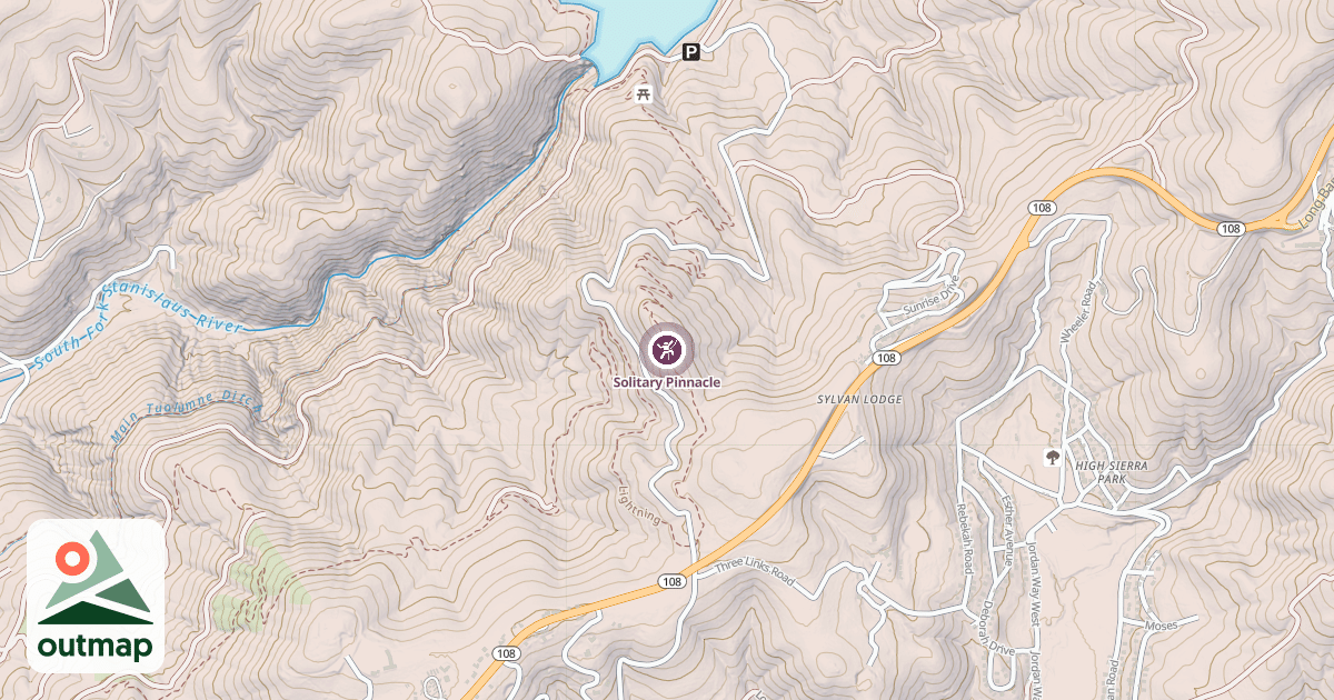 Map of Solitary Pinnacle