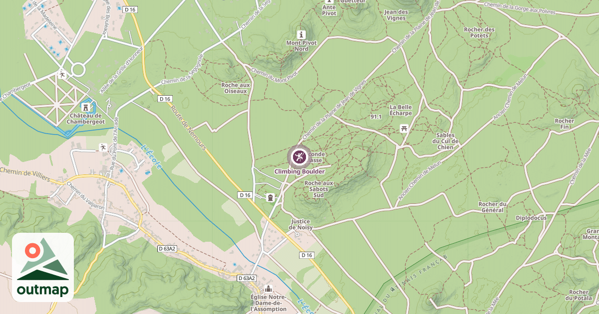 Map of Climbing Boulder