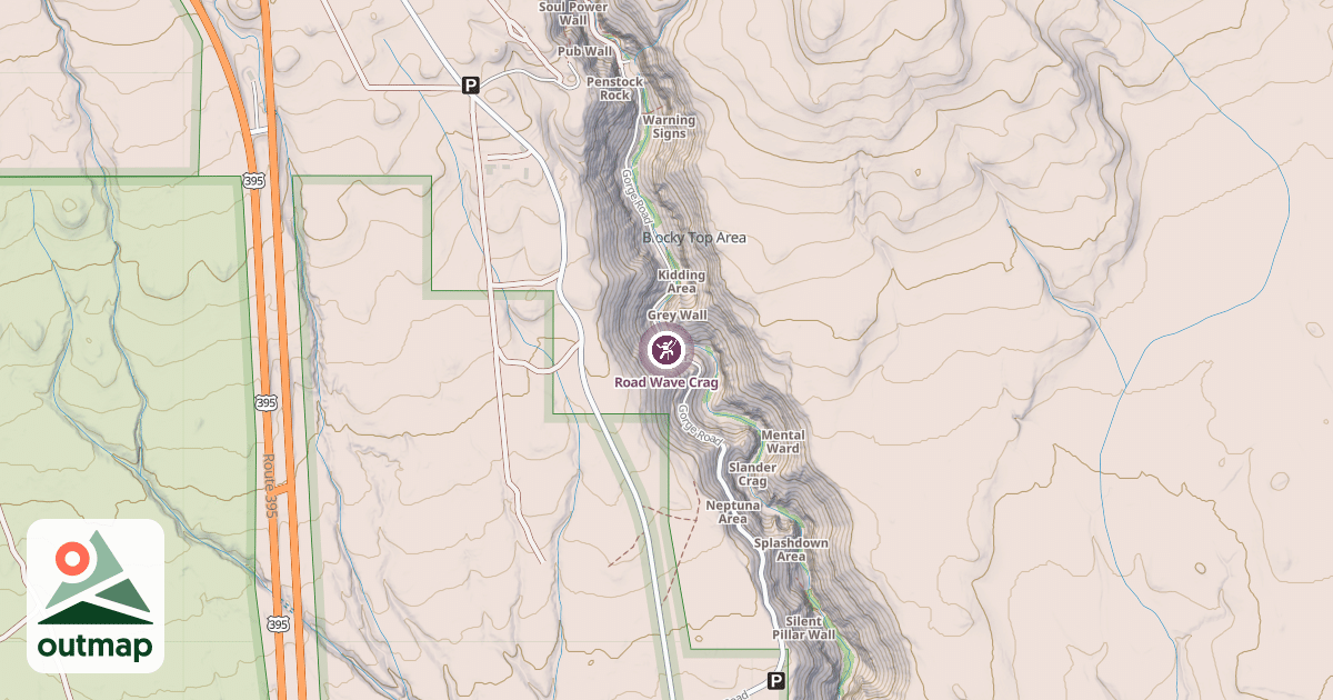 Map of Road Wave Crag