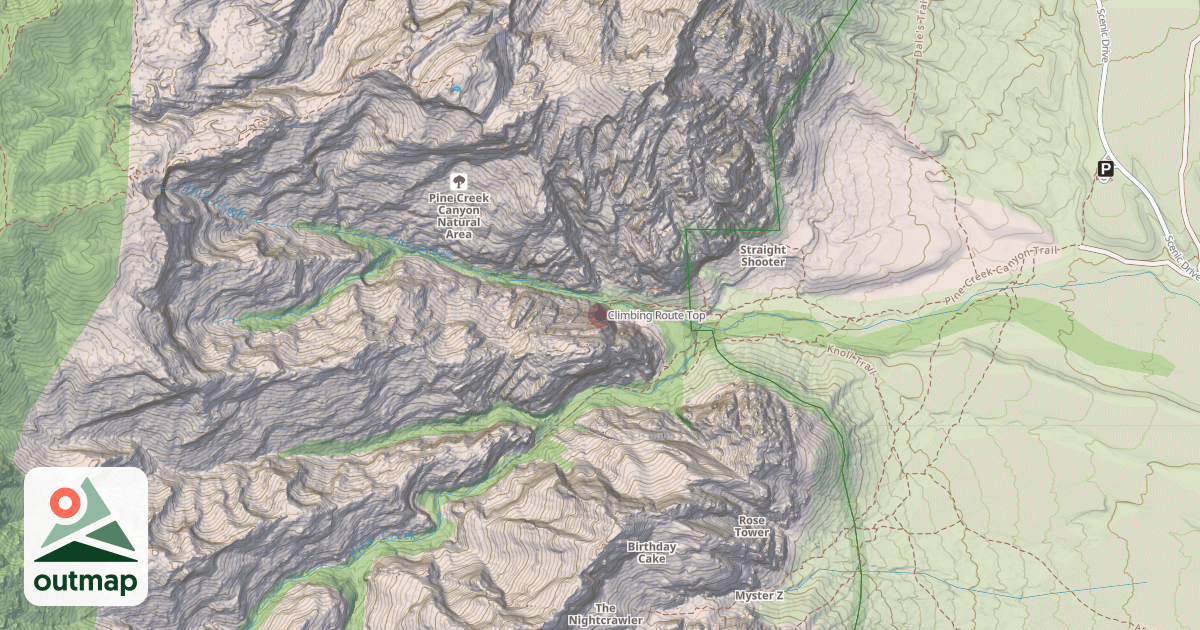 Map of Climbing Route Top
