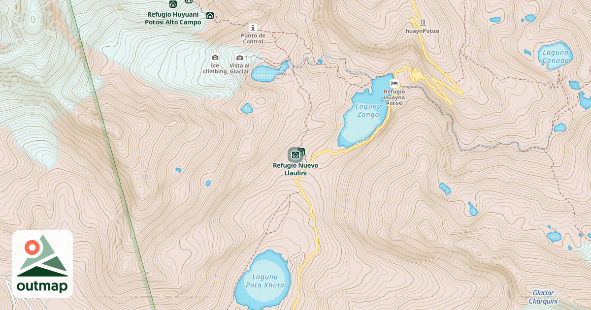 Map of Refugio Nuevo Llaulini