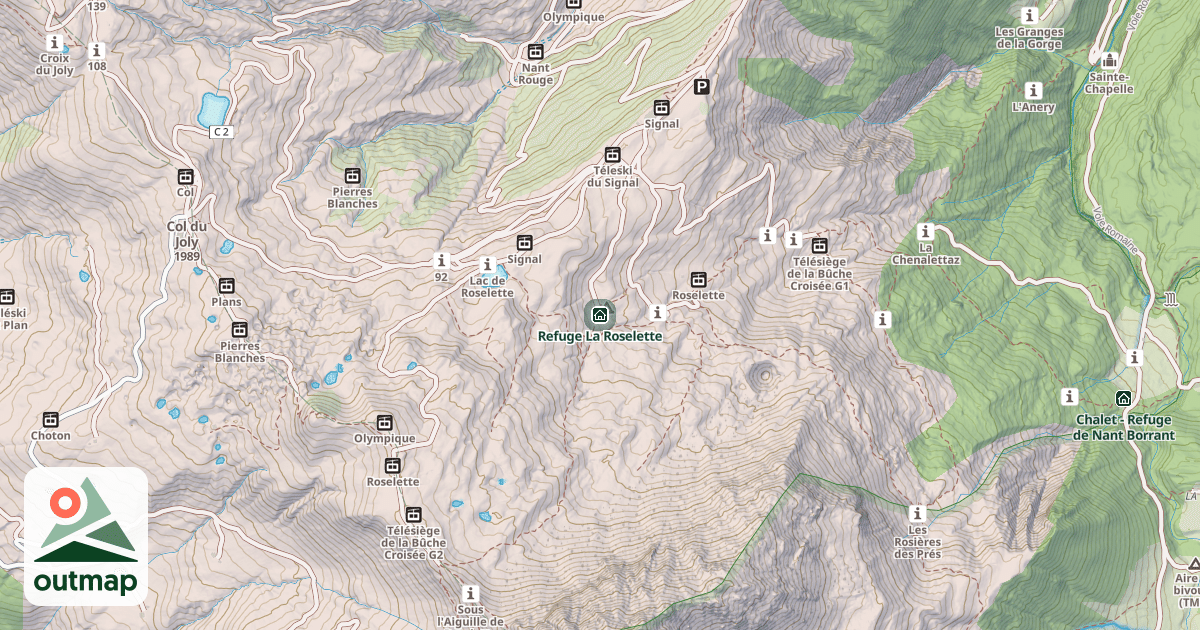 Map of Refuge La Roselette