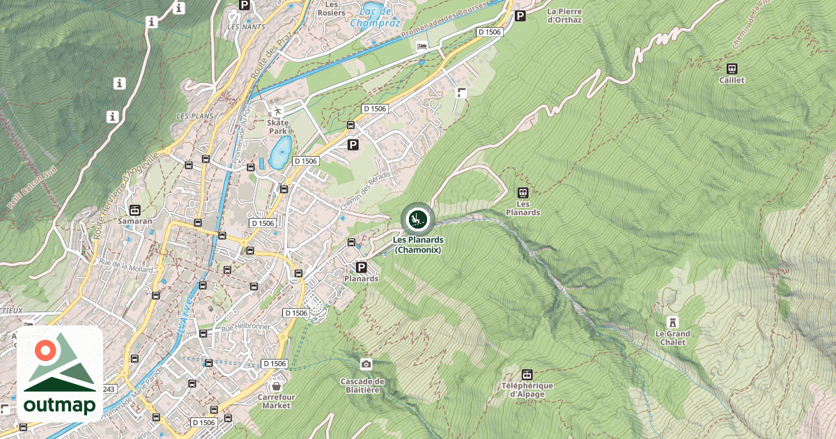 Map of Les Planards (Chamonix)