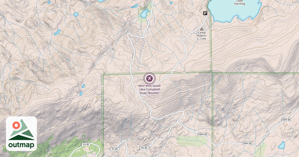 Map of Mm! Mm! Good! (aka Campbell Soup) Boulder