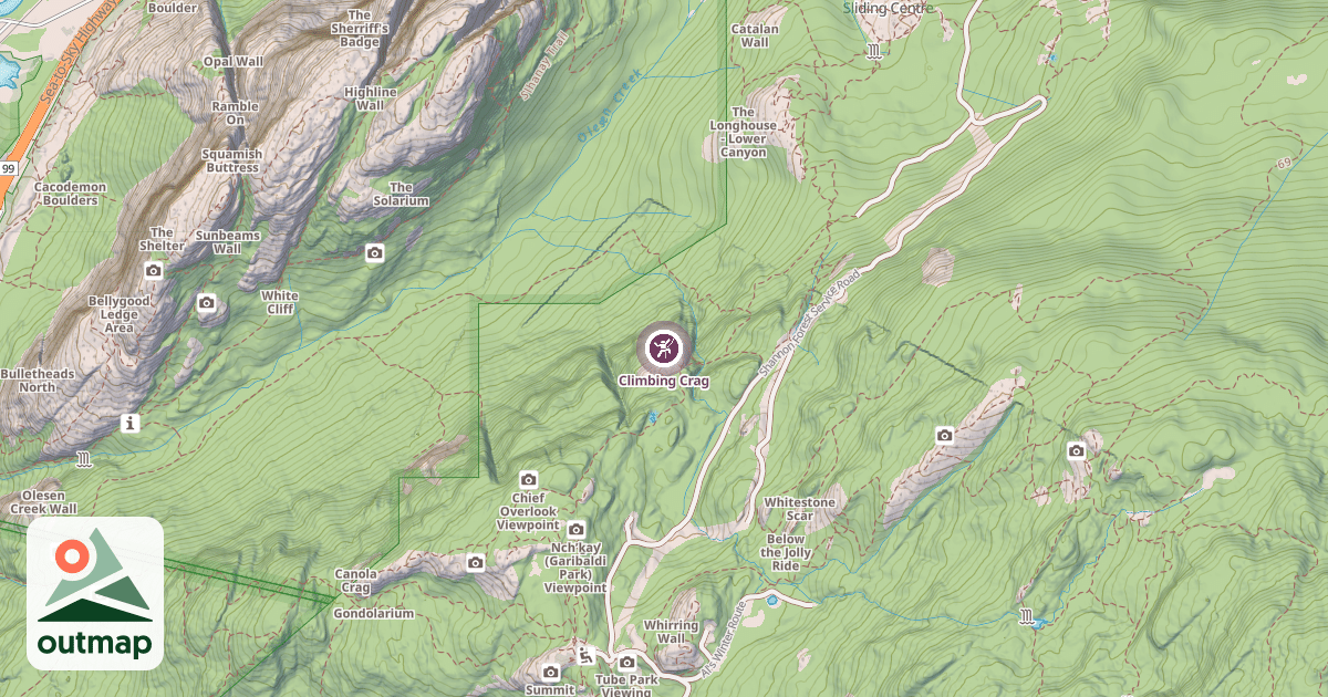 Map of Climbing Crag