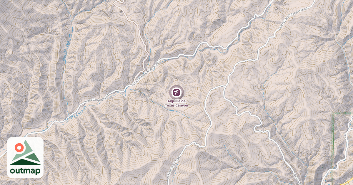 Map of Aiguille de Texas Canyon