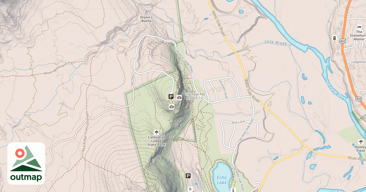 Map of The Faux Pas Arete