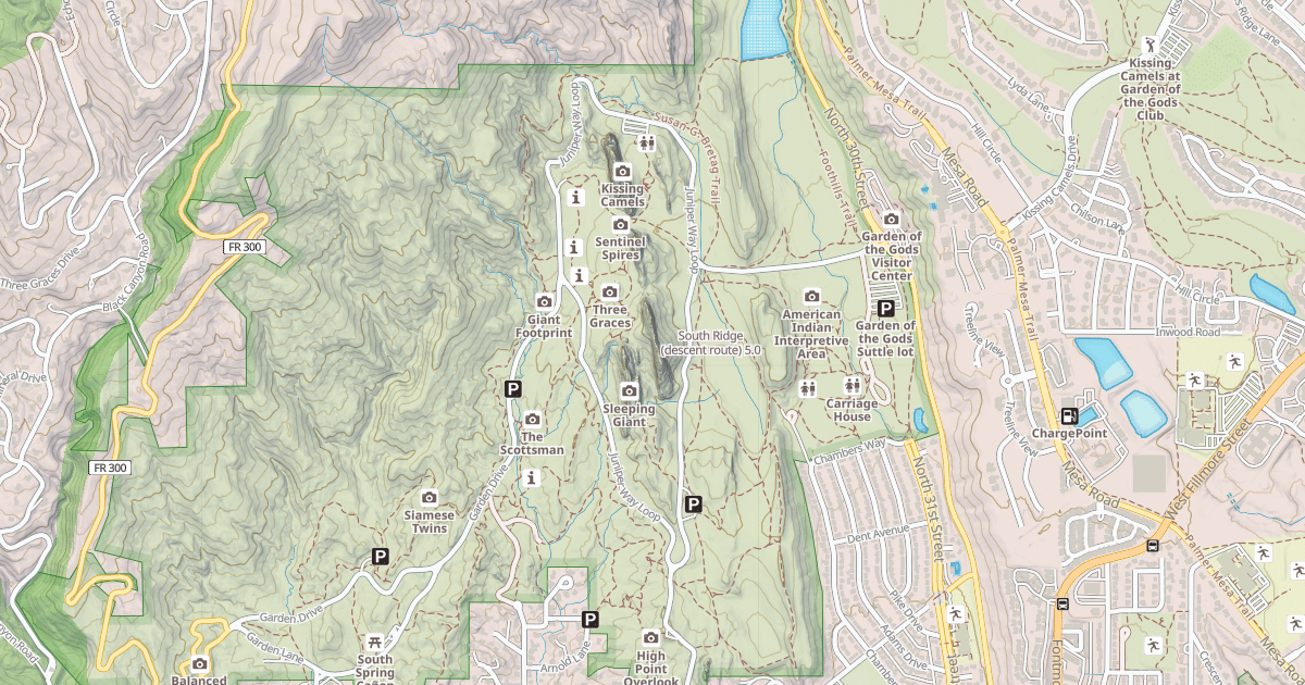 Map preview of South Ridge (descent route)