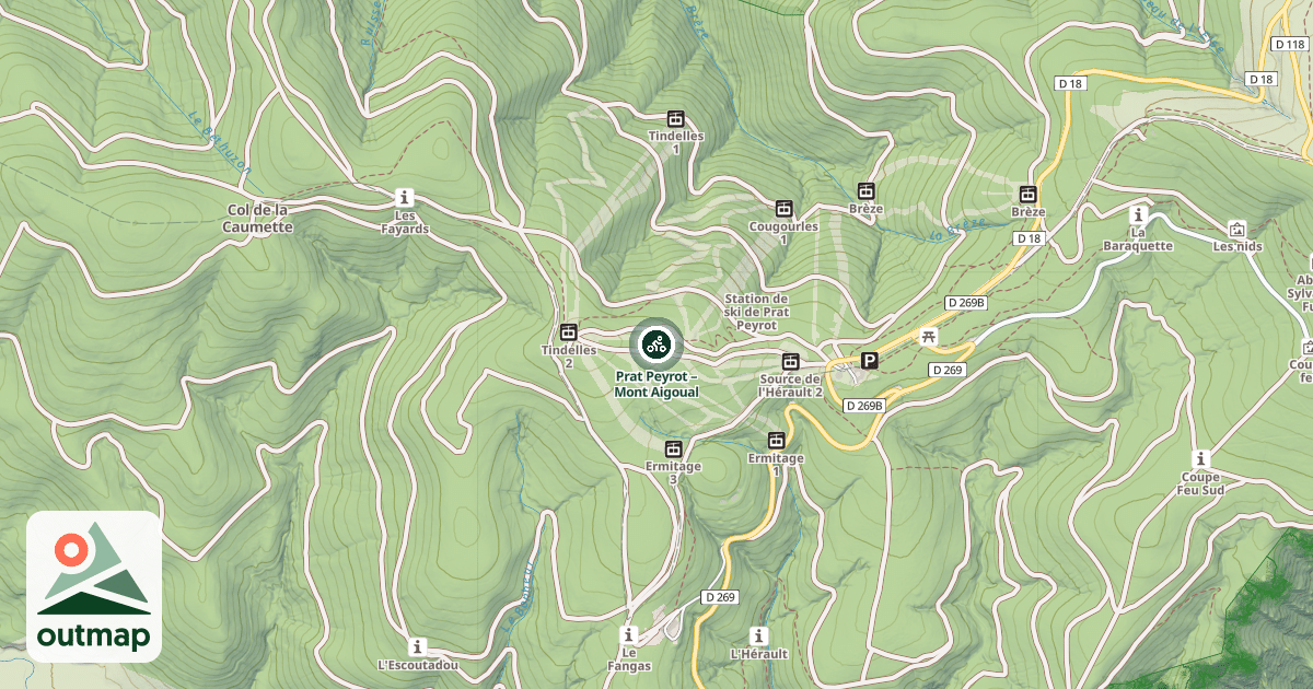 Map of Prat Peyrot – Mont Aigoual
