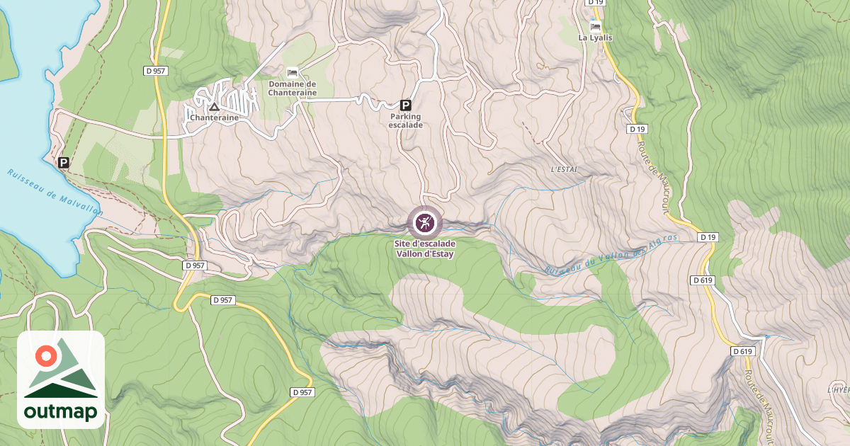 Map of Site d'escalade Vallon d'Estay