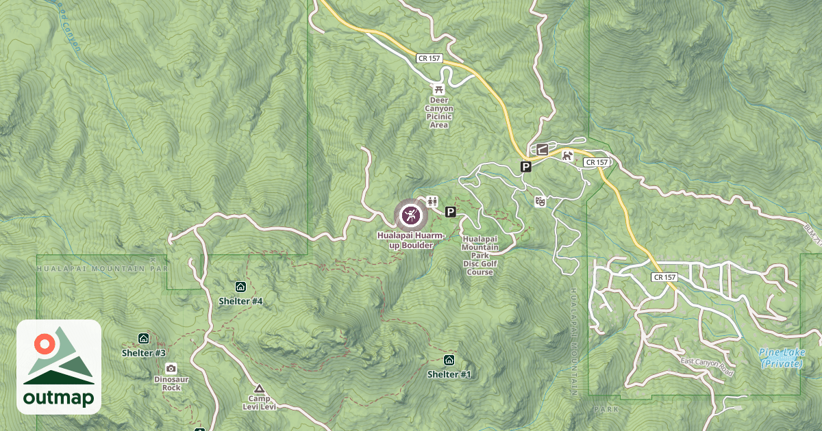 Map of Hualapai Huarm-up Boulder