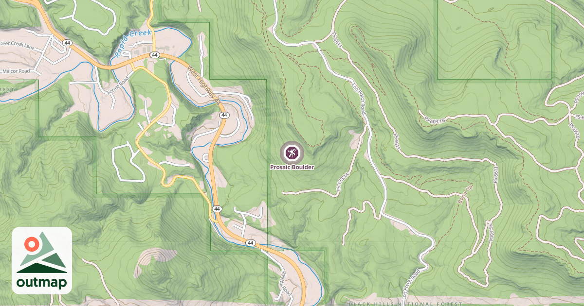 Map of Prosaic Boulder