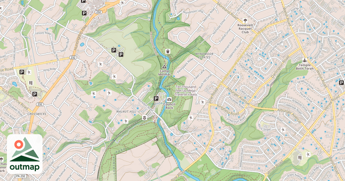 Map of Ten Thousand Feet Up Mega-Traverse