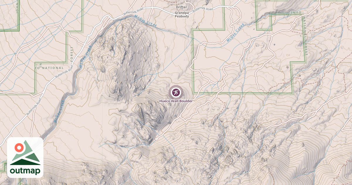 Map of Hueco Wall Boulder