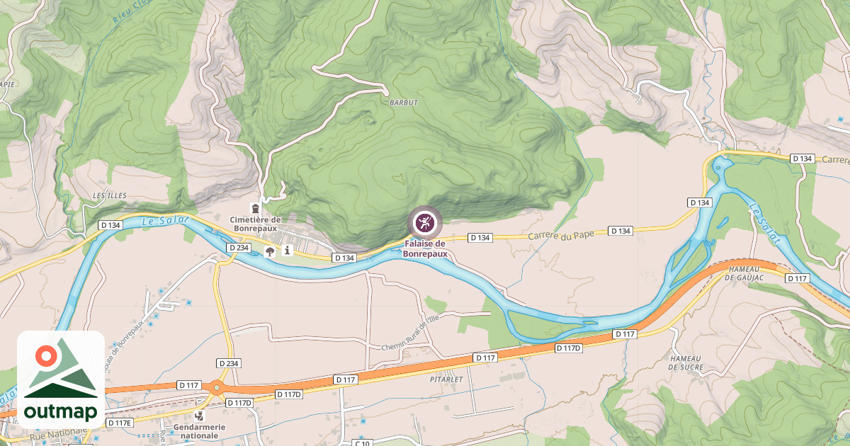 Map of Falaise de Bonrepaux