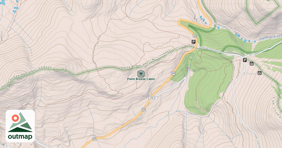 Map of Point Breeze Cabin
