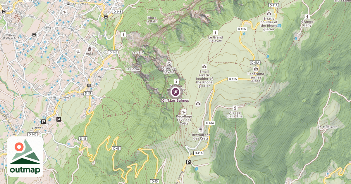 Map of Cliff Les Balmes