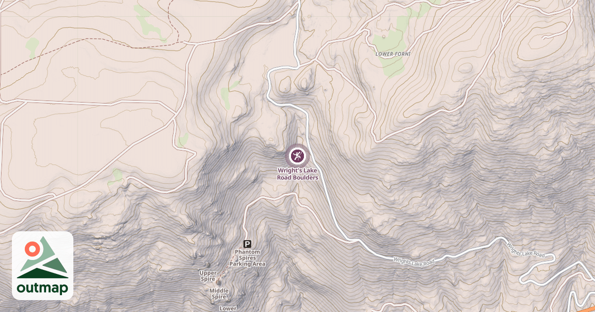 Map of Wright's Lake Road Boulders