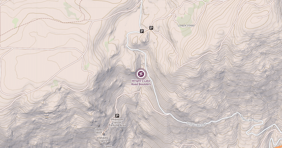 Map preview of Wright's Lake Road Boulders