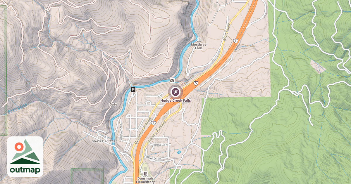 Map of Hedge Creek Falls