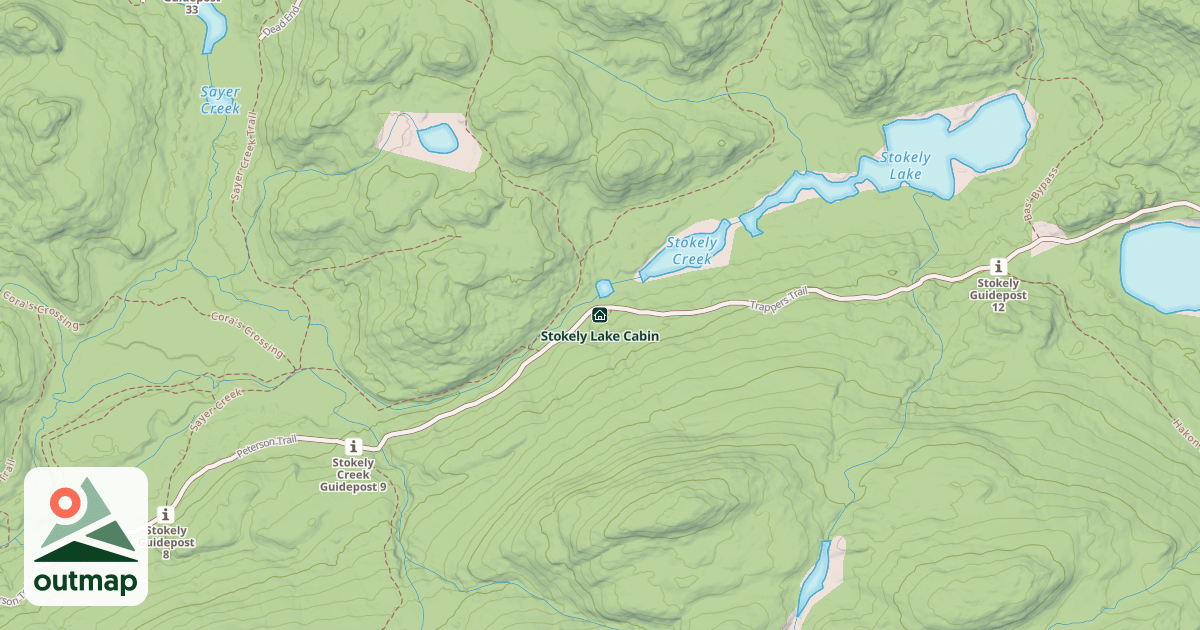 Map of Stokely Lake Cabin