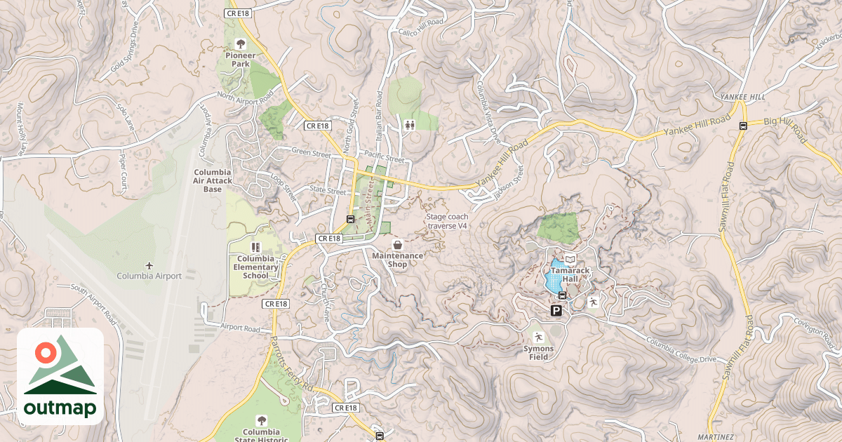 Map of Stage coach traverse