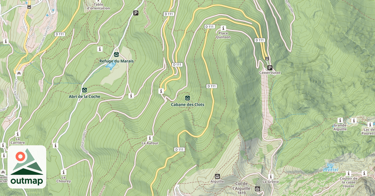 Map of Cabane des Clots