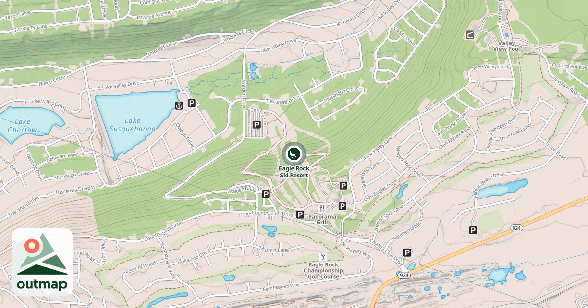 Map of Eagle Rock Ski Resort