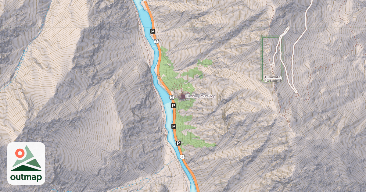 Map of Climbing Route Top