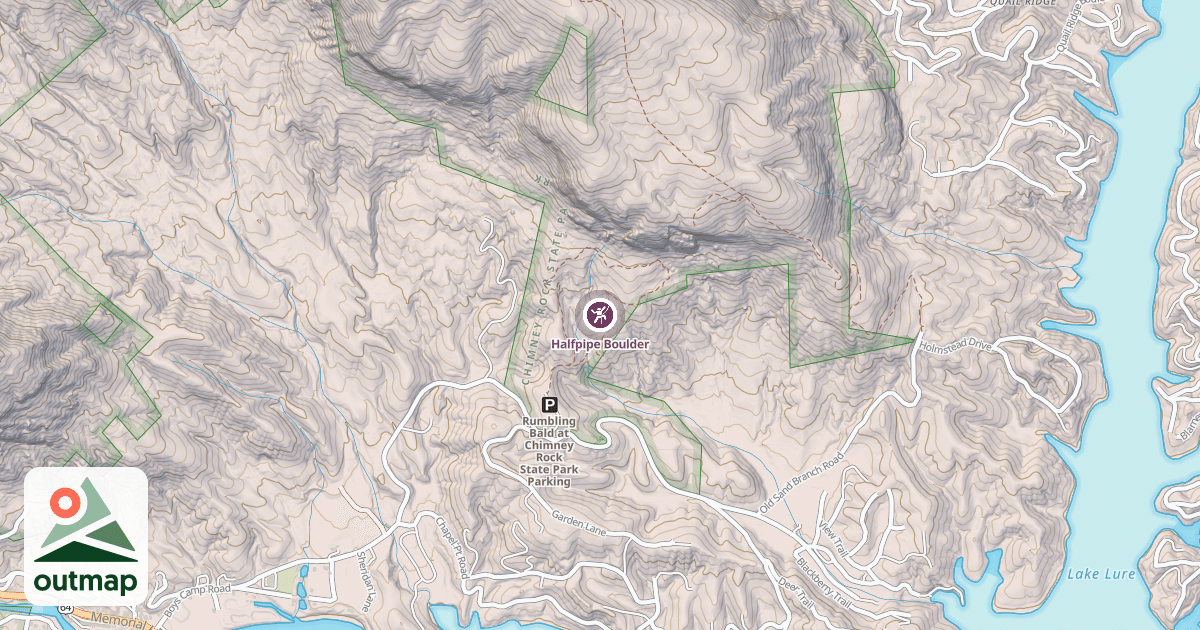 Map of Halfpipe Boulder