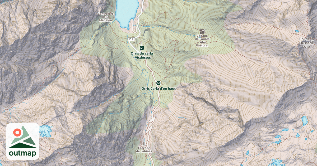 Map of Orris Carla d'en haut