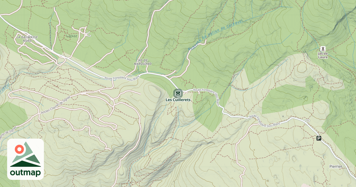 Map of Les Cuillerets