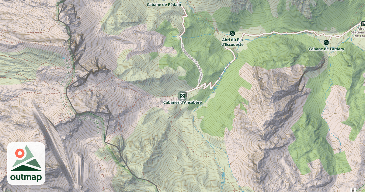 Map of Cabanes d'Ansabère