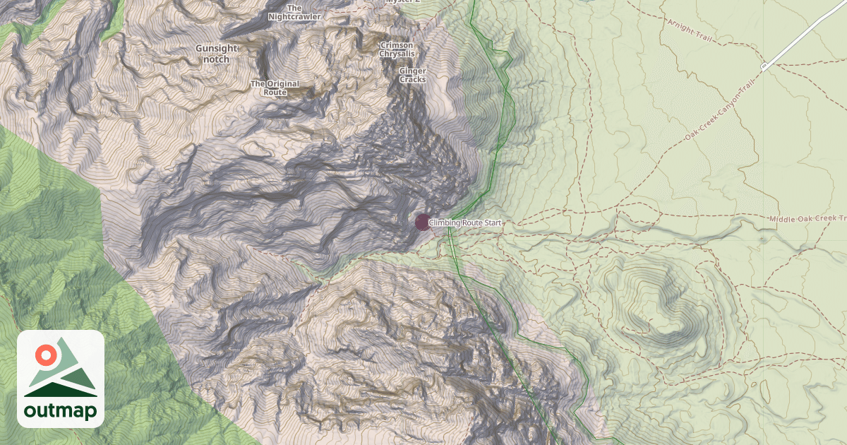 Map of Climbing Route Start