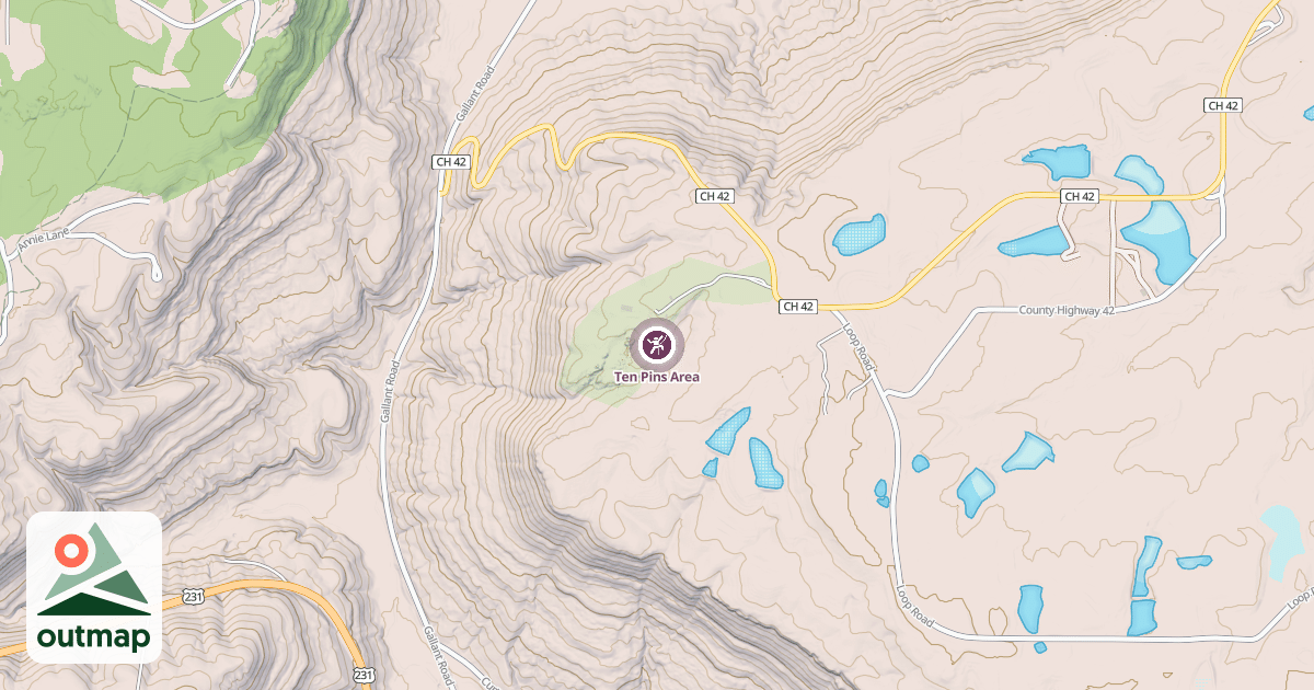 Map of Ten Pins Area