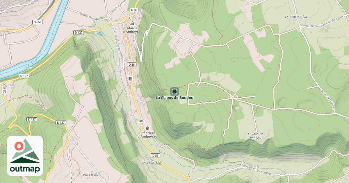 Map of La Claous de Boudou