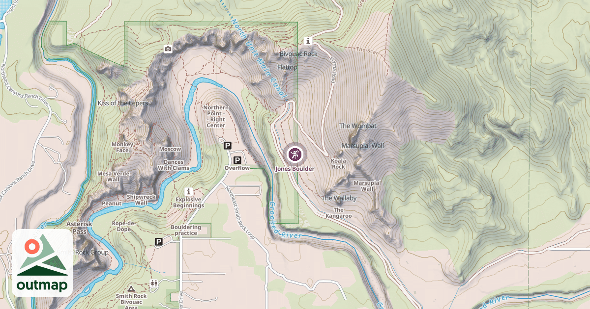 Map of Jones Boulder