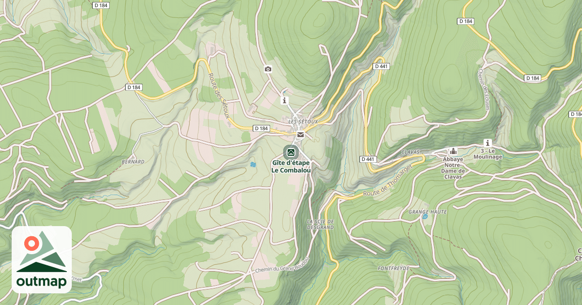 Map of Gîte d'étape Le Combalou