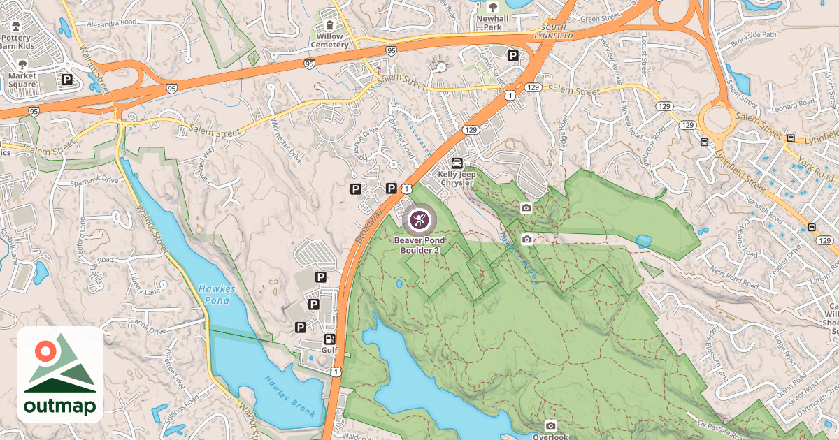 Map of Beaver Pond Boulder 2