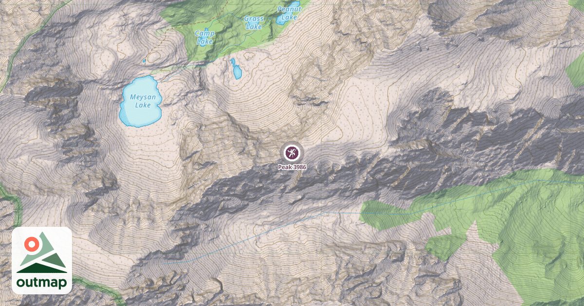 Map of Peak 3986
