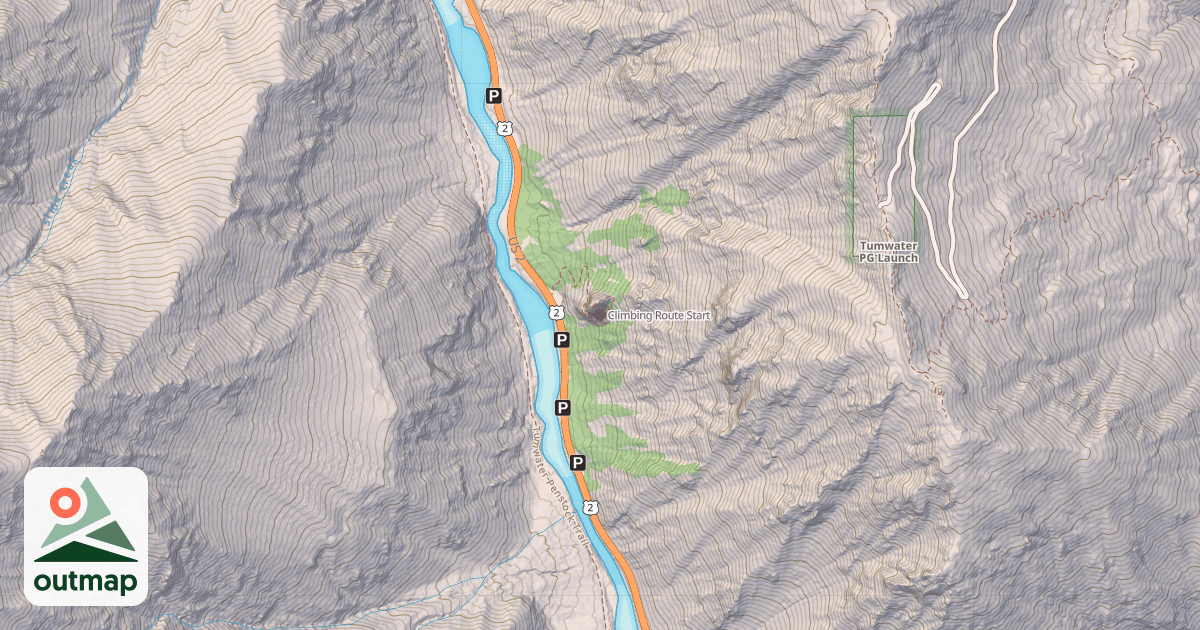 Map of Climbing Route Start